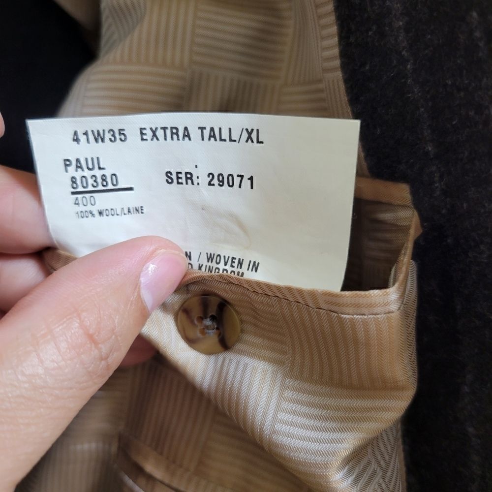 Paul Stuart Wool Blazer Dark Gray Striped Size 41 XL - Picture 10 of 13